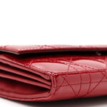 Patent Cannage Lady Dior Rendezvous Wallet On Chain Rouge Ceris