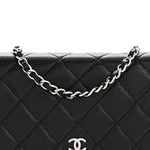 Caviar Quilted Wallet on Chain WOC Black