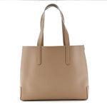 Calfskin TB Motif Embossed Medium Tote Camel