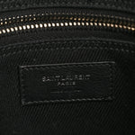 Linen Calfskin Rive Gauche North South Tote Black