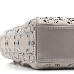 Satin Crystal Cannage Mini Lady Dior Gray