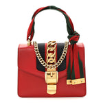 Calfskin Mini Sylvie Chain Shoulder Bag Hibiscus Red