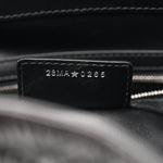 Crinkled Calfskin Macrocannage Medium D-Motion Bag Black