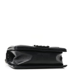Calfskin Perforated Chevron Quilted Small Boy Flap Black