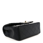 Lambskin Quilted Mini Rectangular Flap Black