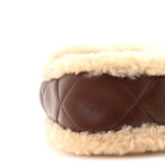 Shearling Lambskin Quilted Mini Furry Coco Flap Beige Dark Brown