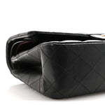 Lambskin Quilted Medium Double Flap Black