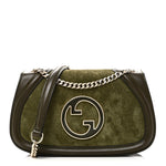 Suede Calfskin Blondie Medium Shoulder Bag Green