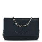Caviar Timeless CC Wallet on Chain WOC Navy Blue