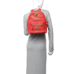 Grainy Lambskin Crystal Studded Small Stark Backpack Red