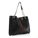 Calfskin Large Rajah Chain Tote Black