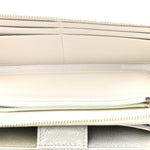 Metallic Goatskin Quilted Ombre Phone Holder Wallet on Removable Chain Grey Green