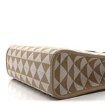 Jacquard Saffiano Triangolo Symbole Embroidered Small Tote Corda Talco