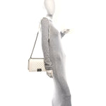 Caviar Quilted Medium Boy Flap White