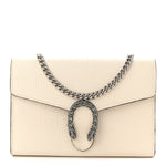 Dollar Calfskin Mini Dionysus Chain Wallet Mystic White