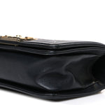 Calfskin Braided Small Boy Flap Black