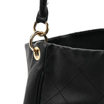 Calfskin Stitched Hobo Black