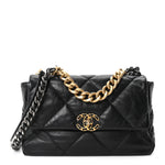 Goatskin Quilted Large Chanel 19 Flap Black
