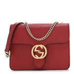 Dollar Calfskin Small Interlocking G Shoulder Bag Red