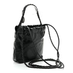 Shiny Calfskin Quilted Mini Chanel 22 So Black