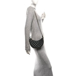 Lambskin Quilted Small Hobo Bag Black