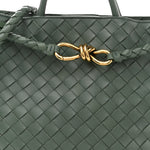 Nappa Intrecciato Medium Andiamo Shoulder Bag Aloe