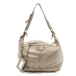 Agneau Classic Silver Hardware Courier XL Hobo Argent