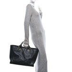 Calfskin Medium Deauville Tote Black
