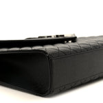 Grain De Poudre Textured Mixed Matelasse Large Triquilt Monogram Satchel Black