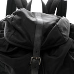 Nylon Grained Calfskin Watson Diaper Bag Black