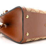 New Canvas Charisma Calfskin Crystal GG Monogram Mini Diana Tote Bag Camel Ebony