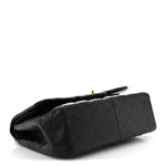Lambskin Quilted Jumbo Double Flap Black