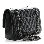 Lambskin Quilted Medium Double Flap Black