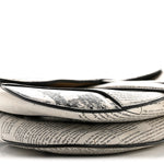 Calfskin Newspaper Printed Saddle Bag Black White