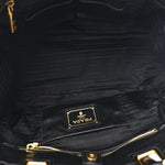 Nappa Gaufre Top Handle Satchel Black
