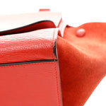 Drummed Calfskin Small Trapeze Vermillion