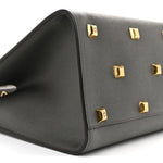 Hammered Calfskin Medium The Studio Box Bag Sparrow