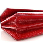Calfskin Crocodile Embossed Medium Monogram Sunset Rouge Eros