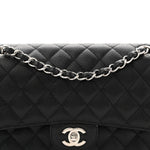 Caviar Quilted Medium Double Flap Black