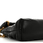 Lambskin Quilted Small Loulou Puffer Monogram Chain Satchel Black