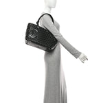 Calfskin Quilted Large Cambon Tote Black