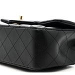 Lambskin Quilted Mini Rectangular Flap Black