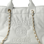 Calfskin Small Deauville Tote Light Grey