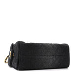 Washed Denim Quilted Mini Chanel 25 Handbag Black