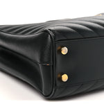 Grain De Poudre Matelasse Chevron Monogram Shopping Bag Black