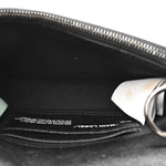 Saffiano Striped Mini Diag Binder Clip Bag Black White Yellow