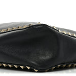 Vitello Calfskin Small Rockstud Flip-Lock Messenger Bag Black
