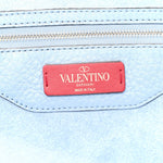 Grained Calfskin Rockstud Shoulder Tote Niagara
