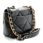 Lambskin Quilted Medium Chanel 19 Flap Black
