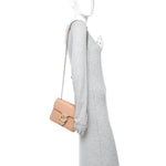 Dollar Calfskin Small Interlocking G Shoulder Bag Camelia